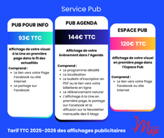 Service publicite tarif 2025 2026